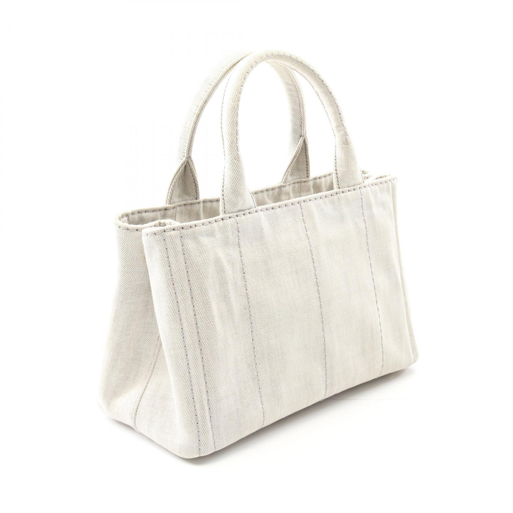 Prada Tote Canvas Gray Canapa Bag